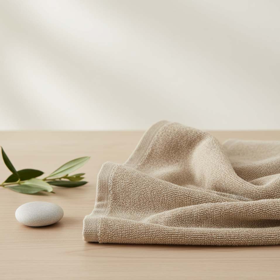 Rankšluostis Lotus Beige – 100% medvilnė