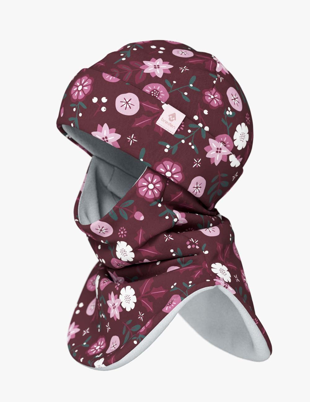 Thermal Fleece Balaclava For Kids FRODE - Winter Flowers